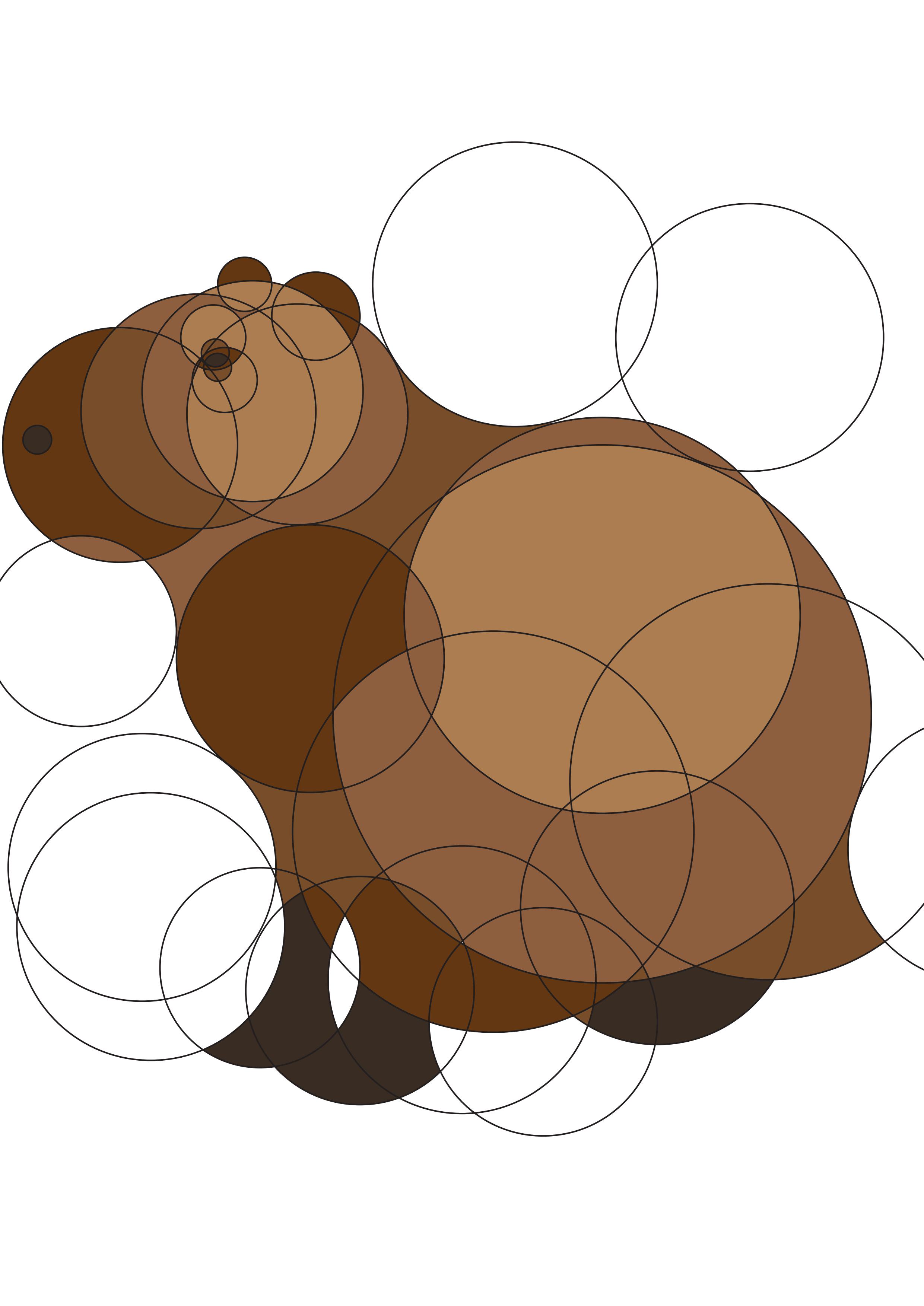 Capybara illustration made of circles