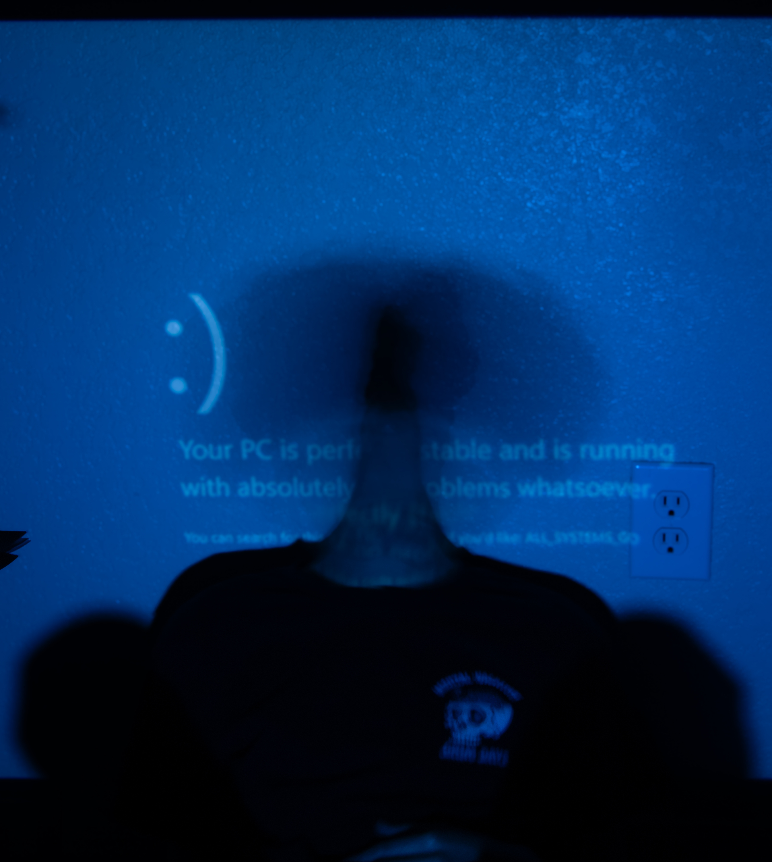Blue screen of death projection